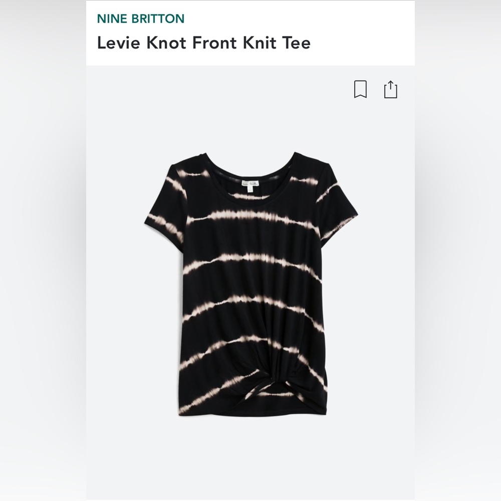 EUC Nine Britton Tee with tied waist Size M black and white tie-dye